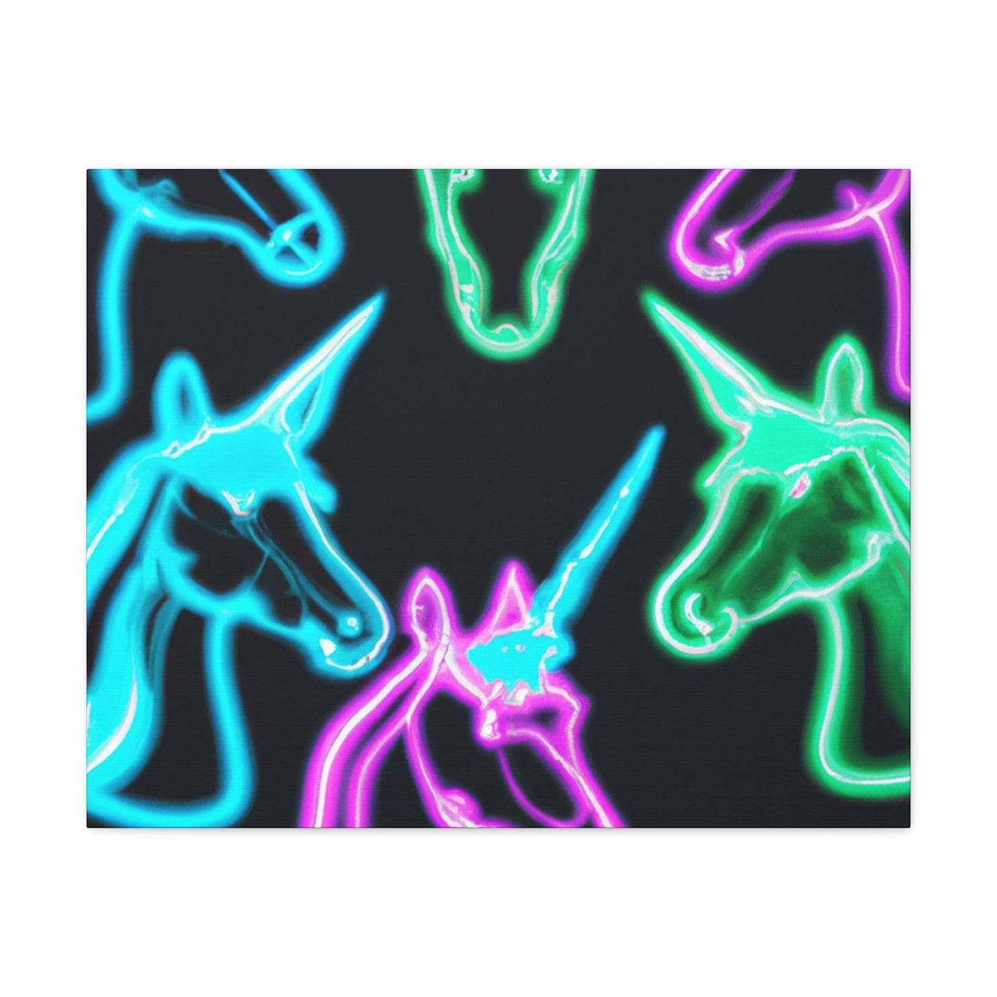 Neon Unicorn Magic. NEON Unicorns Art Canvas