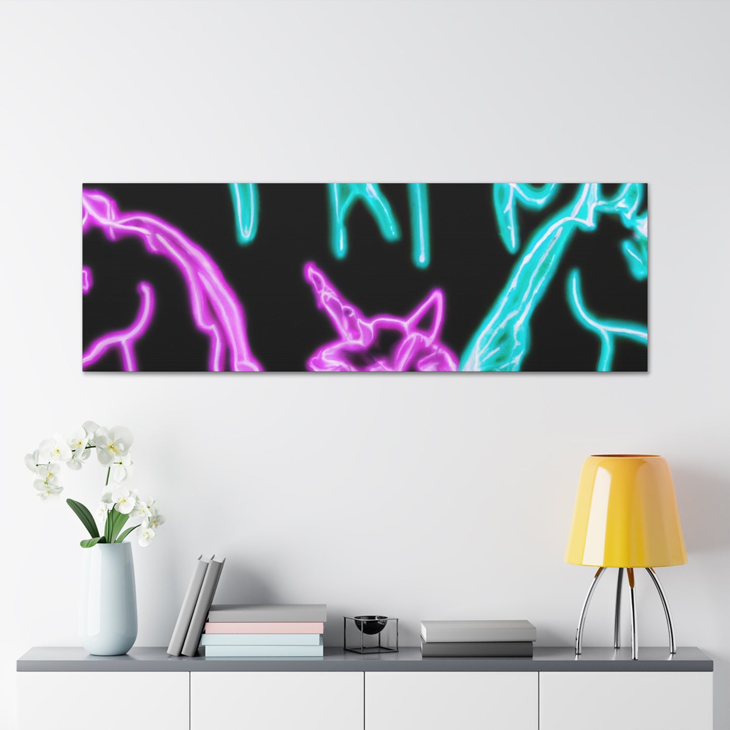 'Neon Unicorn Pod' NEON Unicorns Art Canvas