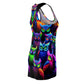 Neon Night Owls. Neon Owls Racerback Dress