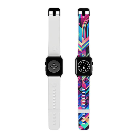 "Neon Glitchscape" - Trippy Infinity Patterns Iwatch Band