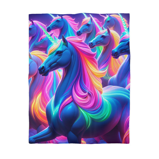 Giovanni di Veracruz - NEON Unicorns Microfiber Duvet Cover