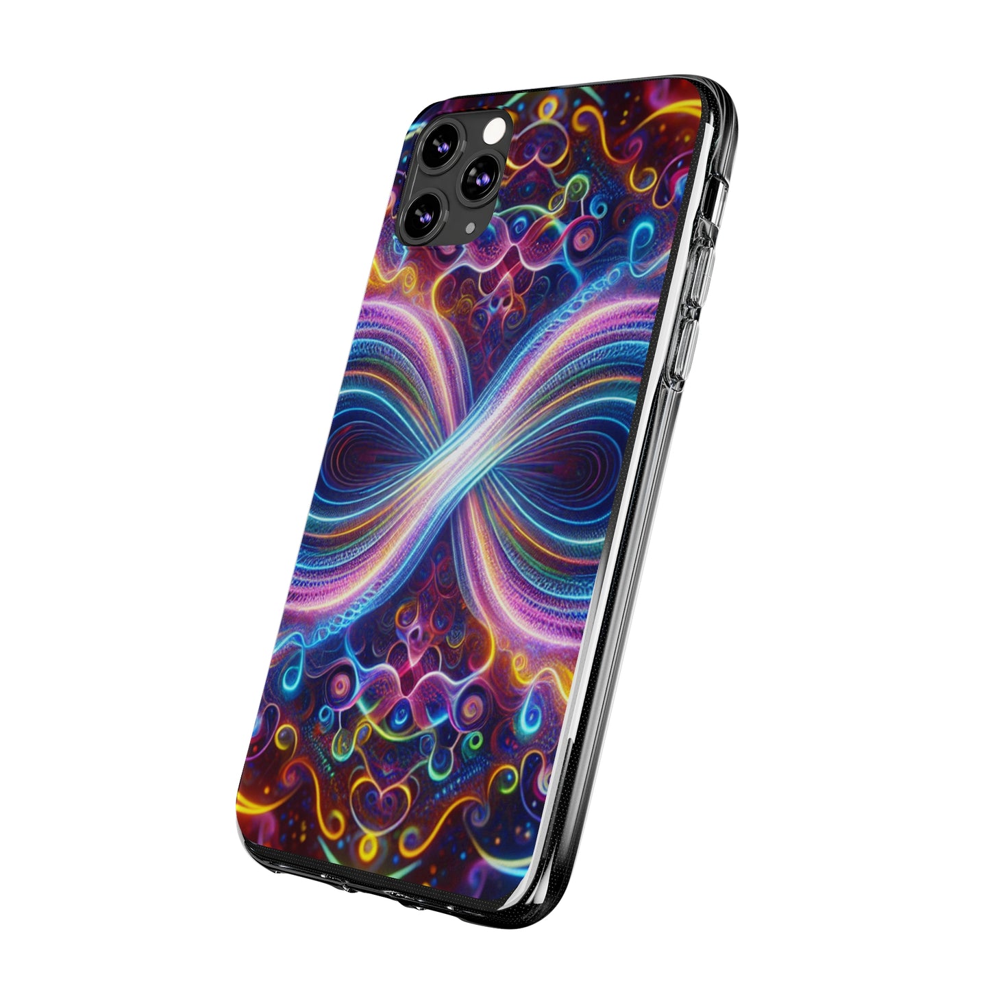 "Neon Infinity Bliss" Infinity Patterns Art Polycarbonate Phone Case
