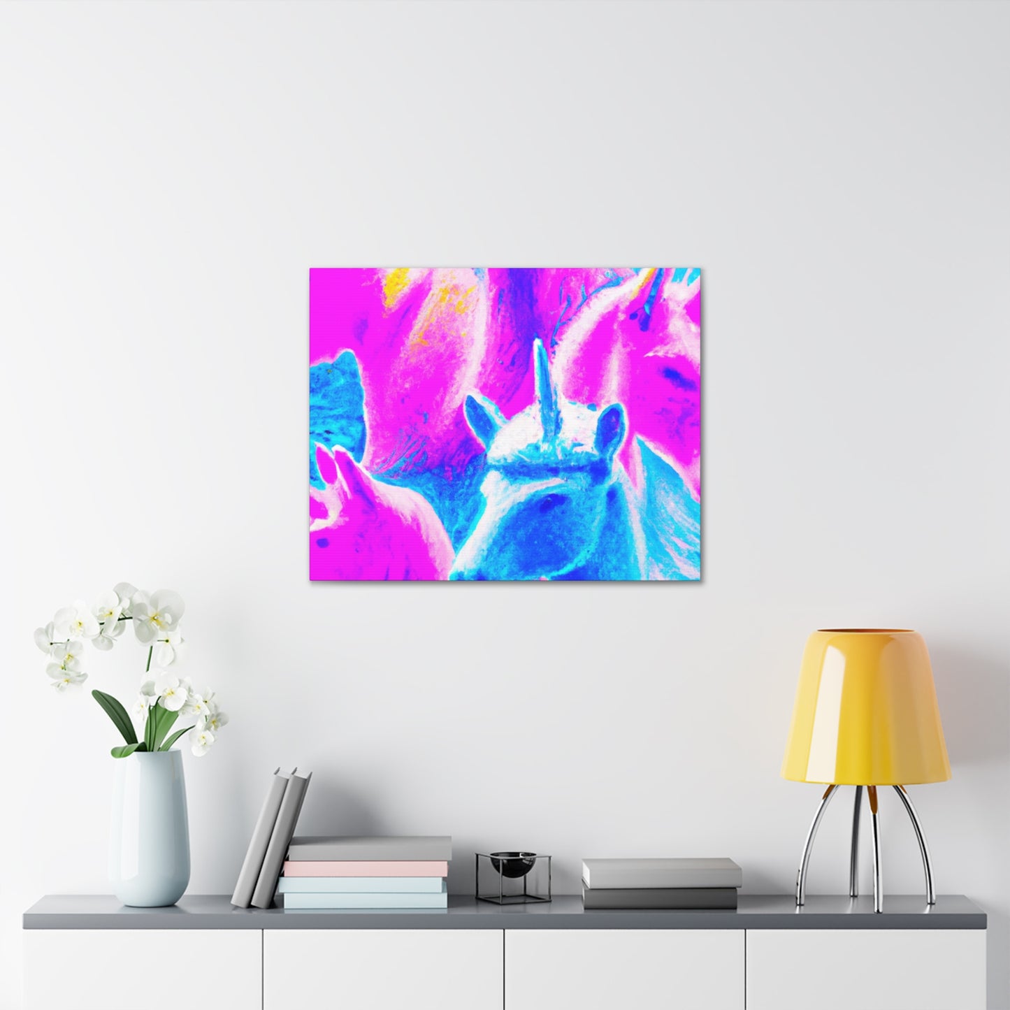 Neon Unicorn Dreamscape NEON Unicorns Art Canvas