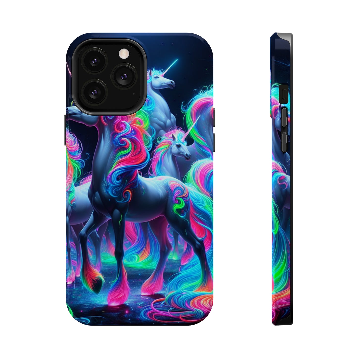 Neon Unicorn Prism. Neon Unicorns Premium Art Magsafe Magnet Tough IPhone 13 14 15 Pro Plus Max and Mini in Matte and Glossy Phone cases