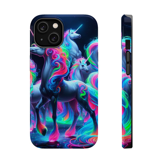 Neon Unicorn Prism. Neon Unicorns Premium Art Magsafe Magnet Tough IPhone 13 14 15 Pro Plus Max and Mini in Matte and Glossy Phone cases