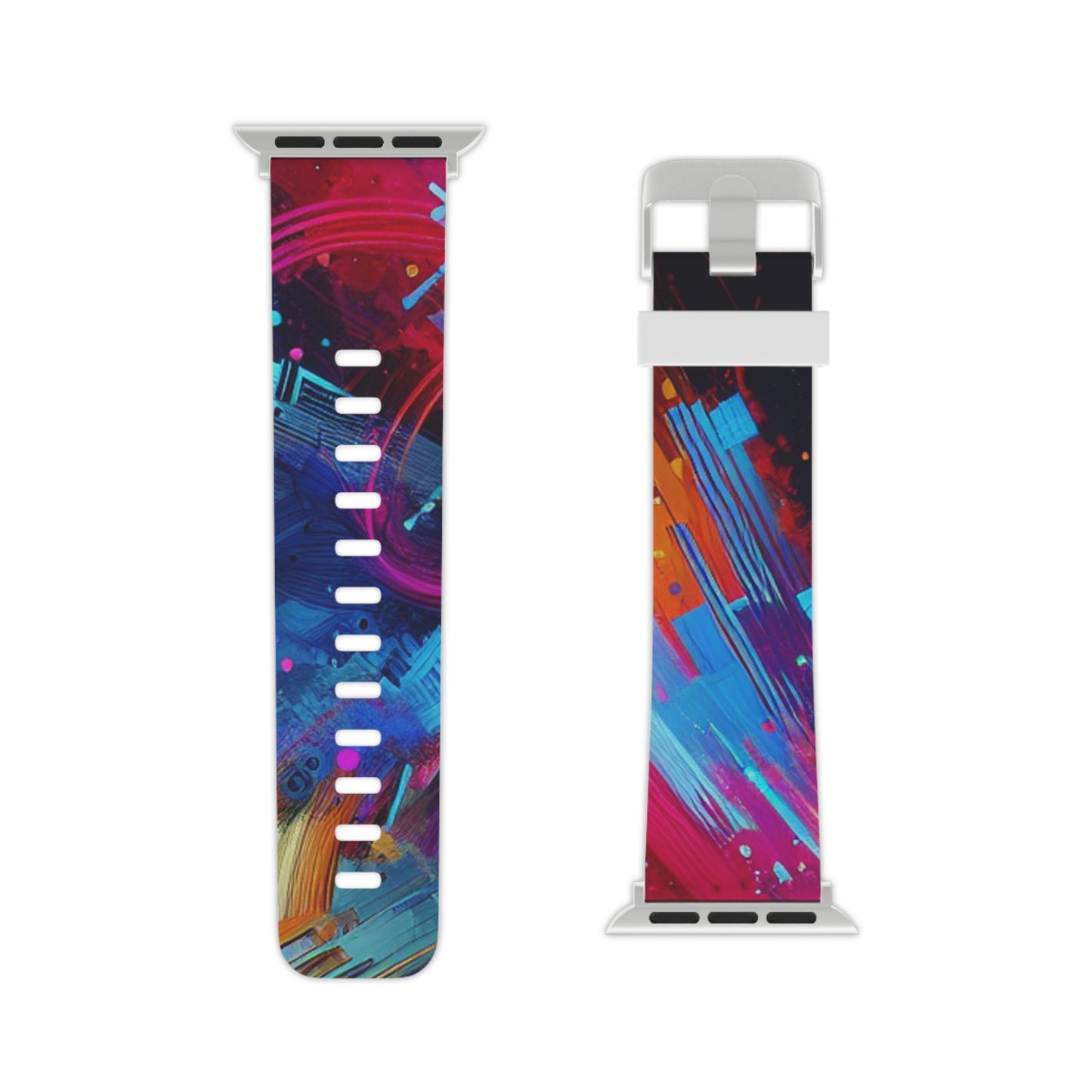 "Neon Confetti Cascade" - Trippy Infinity Patterns Iwatch Band