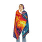 "Neon Digital Illusions" - NEON Infinity Patterns Art Hooded Snuggle Blanket
