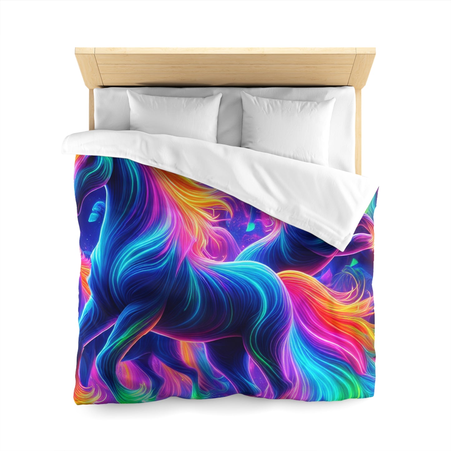 Mariano Filoteo - NEON Unicorns Microfiber Duvet Cover