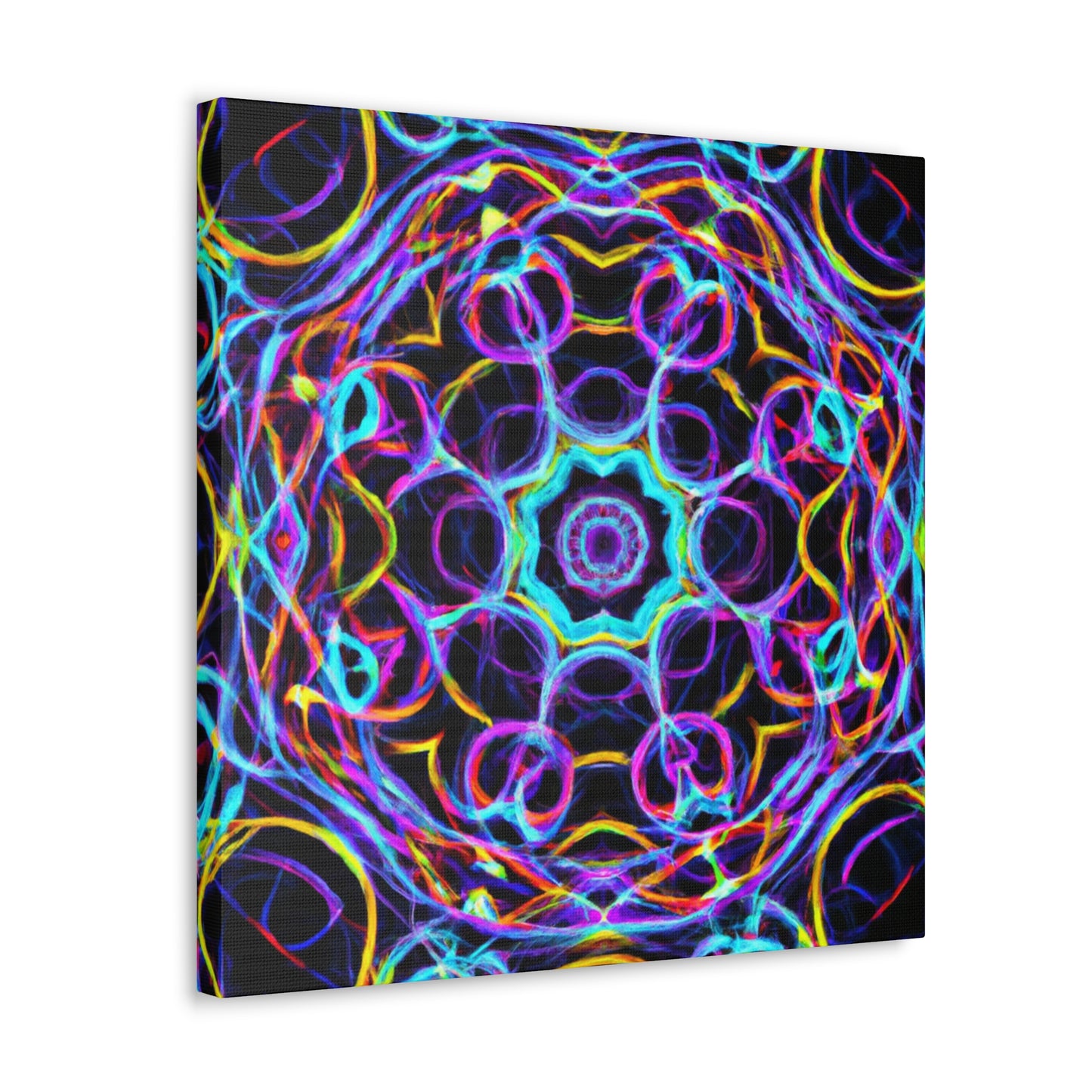 Neon Infinity Voyage. Trippy Infinity Patterns Art Canvas