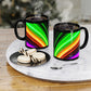 Neon Infinity Fractalogy. Trippy Infninty Patterns 11oz Black Mug
