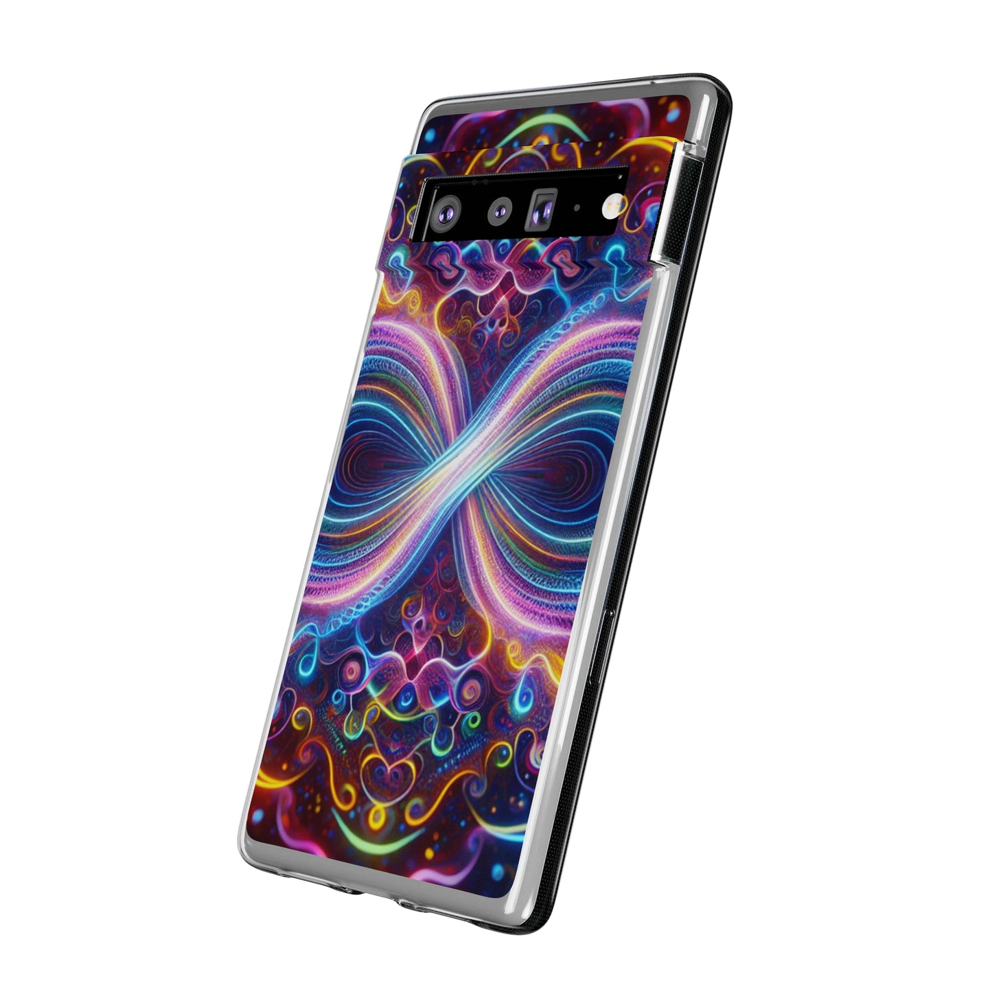 "Neon Infinity Bliss" Infinity Patterns Art Polycarbonate Phone Case