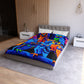 Salvador da Vinci - NEON Owls Microfiber Duvet Cover