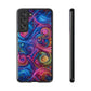 Vibrant Trippy Neon Infinity Ripples. Infinity Patterns Art Polycarbonate Phone Case Samsung Galaxy s21 s22 Google Pixel 6 Iphone 11 12 13 14 Pro Max Mini Plus