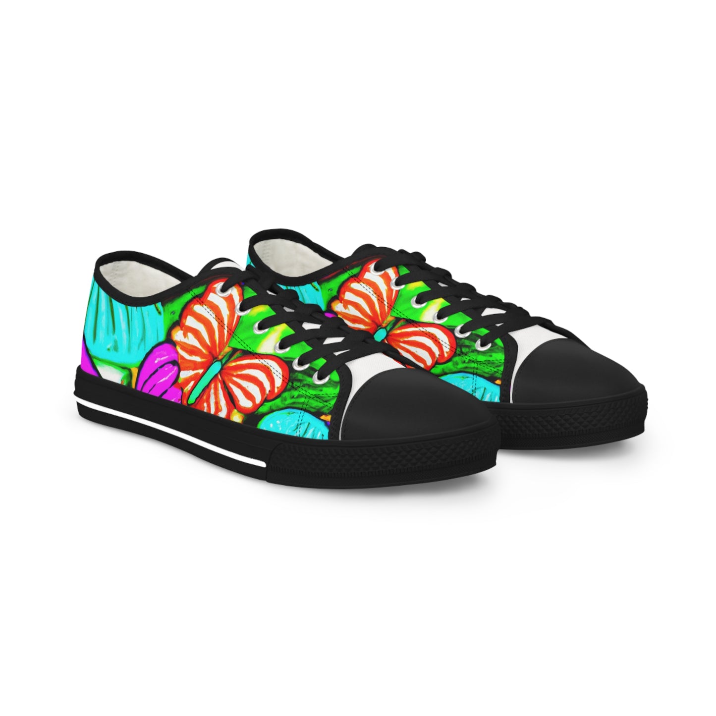 "Neon Flight of Fancy" - Men's Lowtop Sneakers