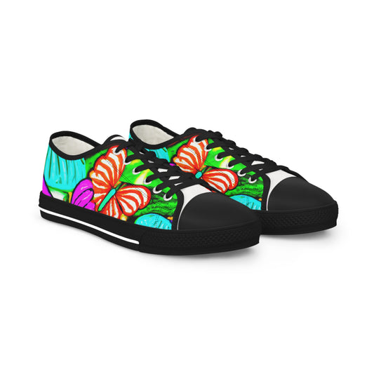 "Neon Flight of Fancy" - Men's Lowtop Sneakers