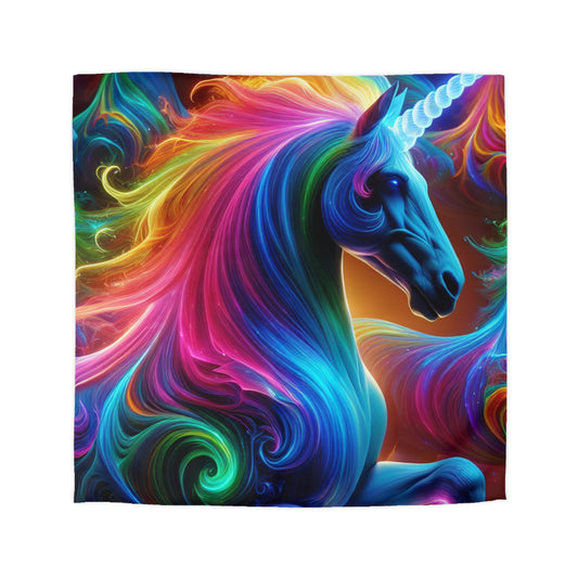 Giovanni Caravaggio - NEON Unicorns Microfiber Duvet Cover
