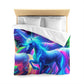 Paolo Nasini - NEON Unicorns Microfiber Duvet Cover