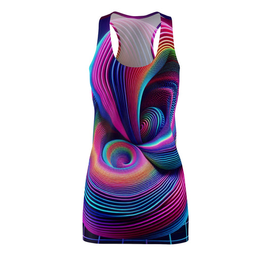 TDB Cosmic Dazzle Maze. Trippy Infinity Patterns Racerback Dress