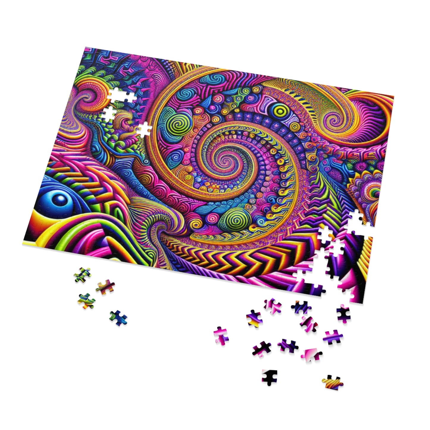 VibNeoInfInf - Neon Trippy Infinity Patterns Puzzle 30, 110, 252, and 1000 Pieces