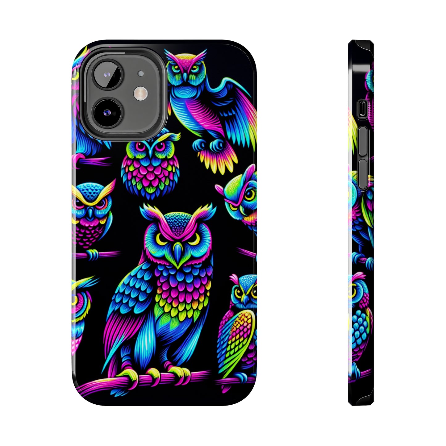 Neon Glowing Owls. NEON Owls Tough Phone Case