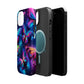 "Neon Butterfly Muster" Neon Butterflies Premium Art Magsafe Magnet Tough IPhone 13 14 15 Pro Plus Max and Mini in Matte and Glossy Phone cases