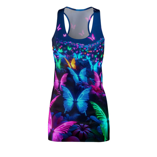 Neon Flight Fantasia Neon Butterflies  Racerback Dress