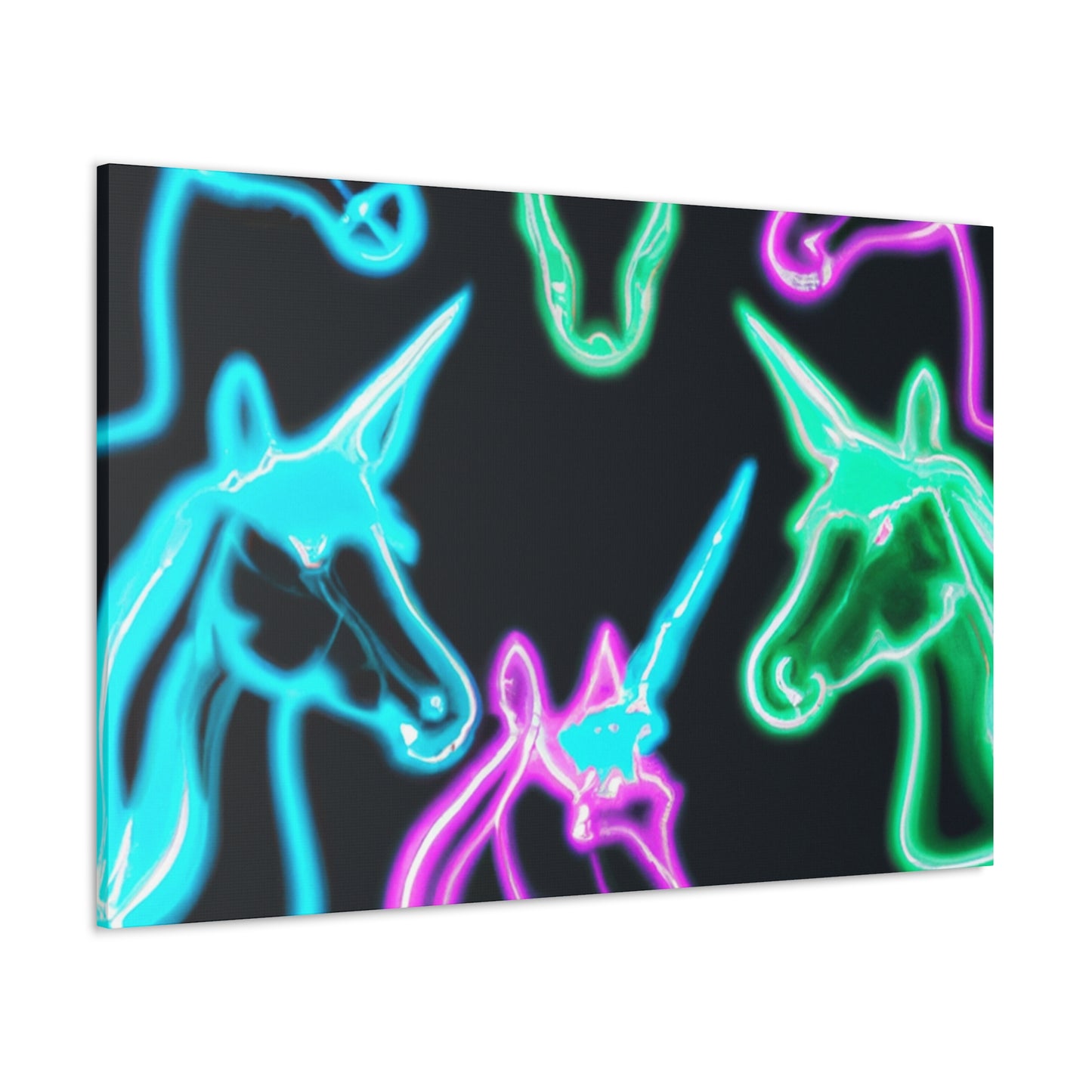 Neon Unicorn Magic. NEON Unicorns Art Canvas