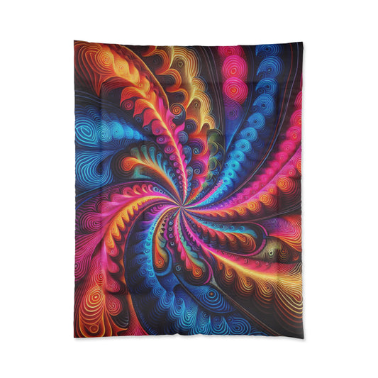 Cosmic Vibrazionz. Trippy Infinity Patterns Comforter Blanket