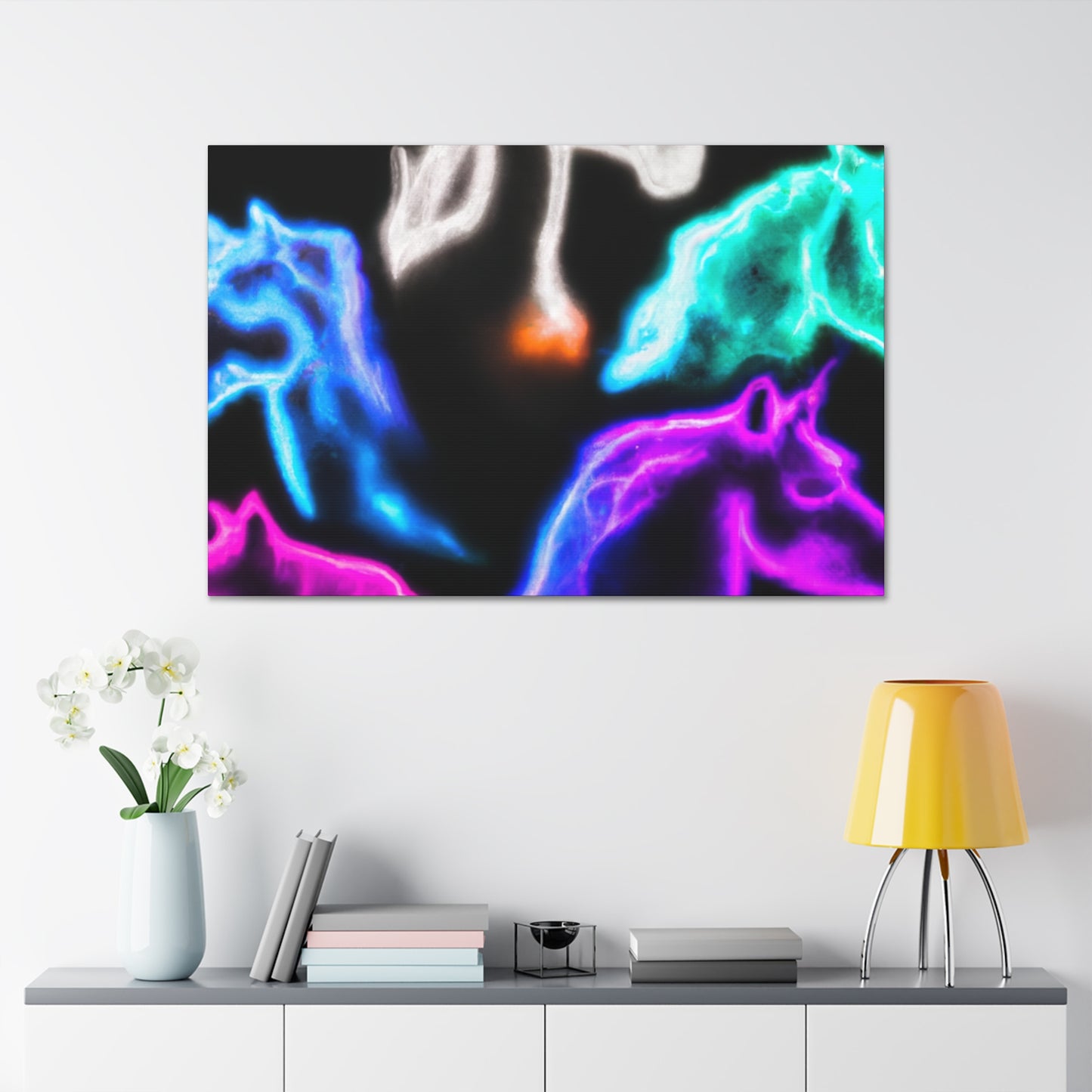 "Neon Harmony" NEON Unicorns Art Canvas