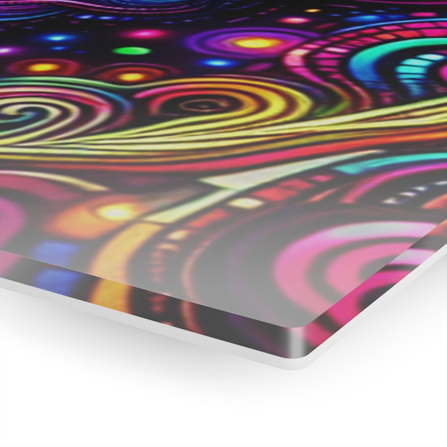 Vibrant Infinity Voyage. Trippy infity Pattern 1/4" Glossy Acrylic Art