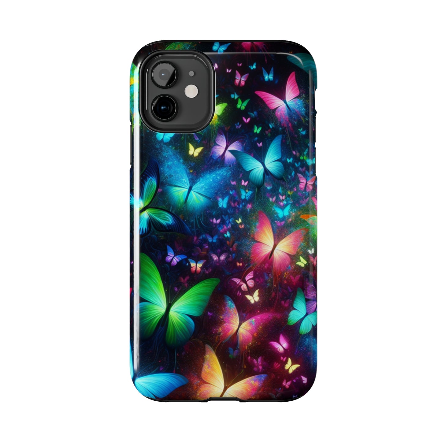 Neon Rainbow Flutterings NEON Butterflies Tough Phone Case