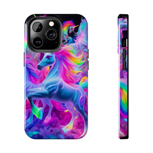 "Neon Dreamscape of Unicorns" NEON Unicorns Tough Phone Case