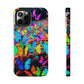 "Neon Butterfly Mural" NEON Butterflies Tough Phone Case Iphone 6 7 8 9 10 11 12 13 14 SE X XR XS Pro Max Mini Plus
