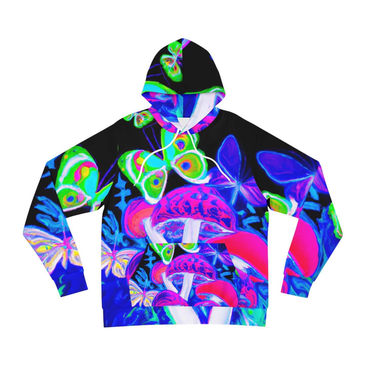 Neon Fantasia. - Butterflies & Mushrooms AOP Hoodie