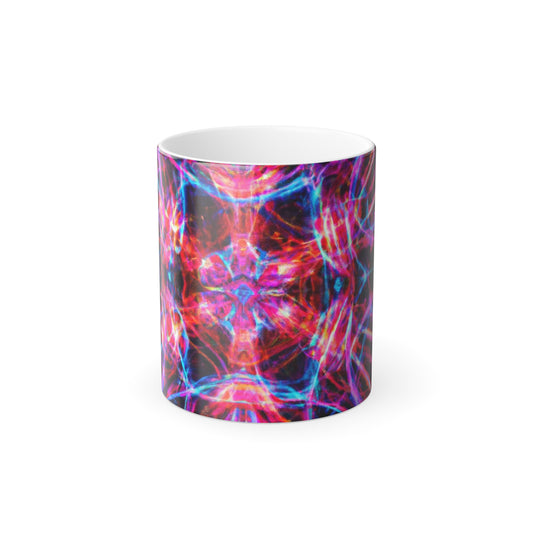 1. Cosmic Chroma Fusion 
2. Vivid Neon Reflection 
3. Celestial Synergy Swirl 
4. Psychedelic Vortex Symphony 
5. Hyper Visual Chromatic Maze 
6. Glowing Trippy Infinity Patterns  11oz Color Morphing Mug