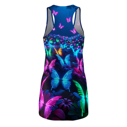 Neon Flight Fantasia Neon Butterflies  Racerback Dress