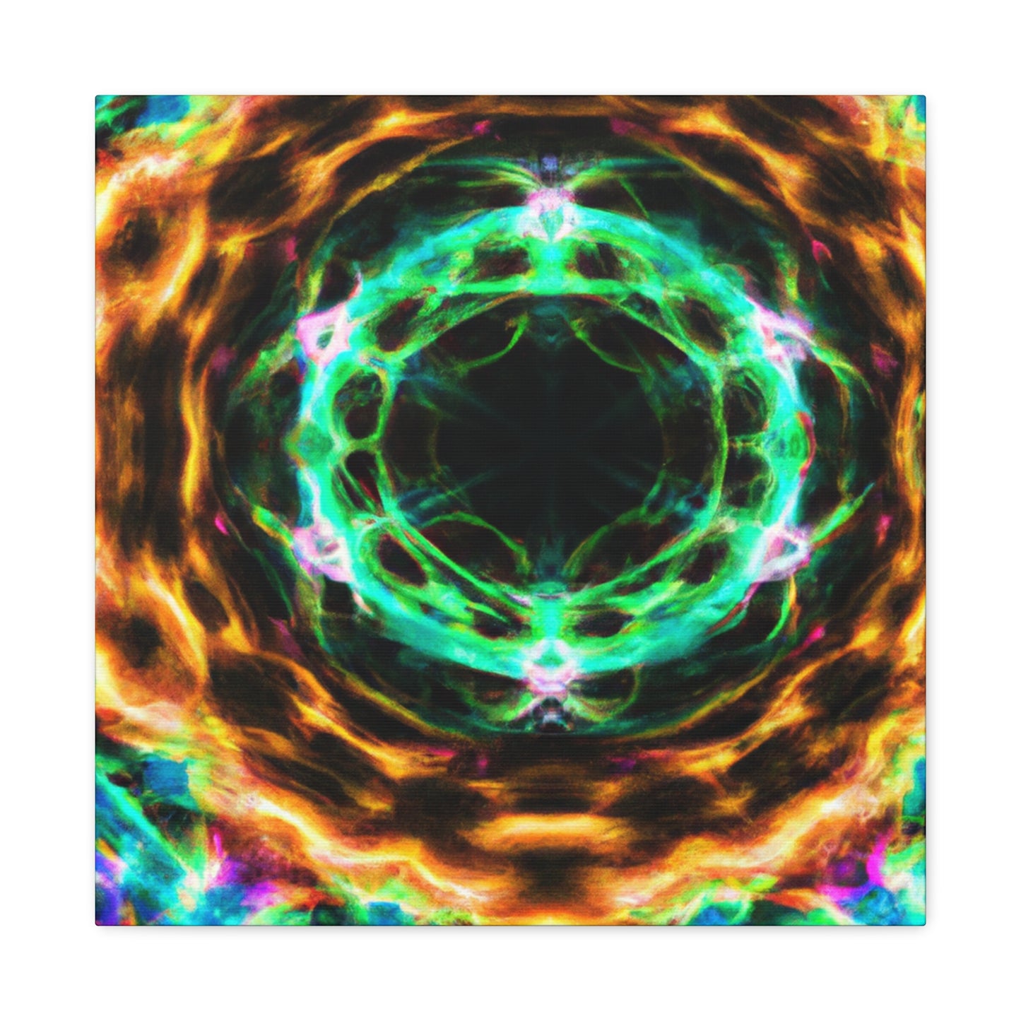 Galactic Neon Hyperspace Splatter. Trippy Infinity Patterns Art Canvas