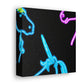 Vibrant Neon Fantasy NEON Unicorns Art Canvas