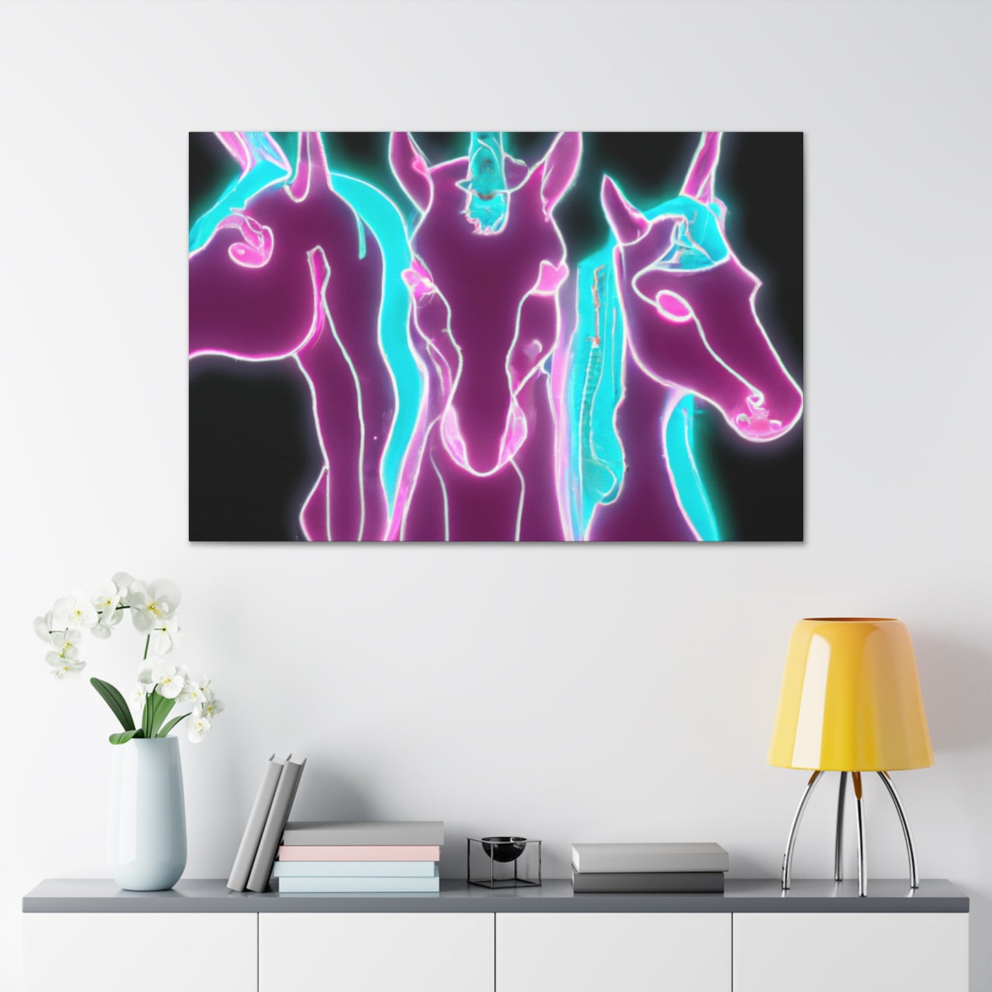 "Neon Unicorn Posse" NEON Unicorns Art Canvas