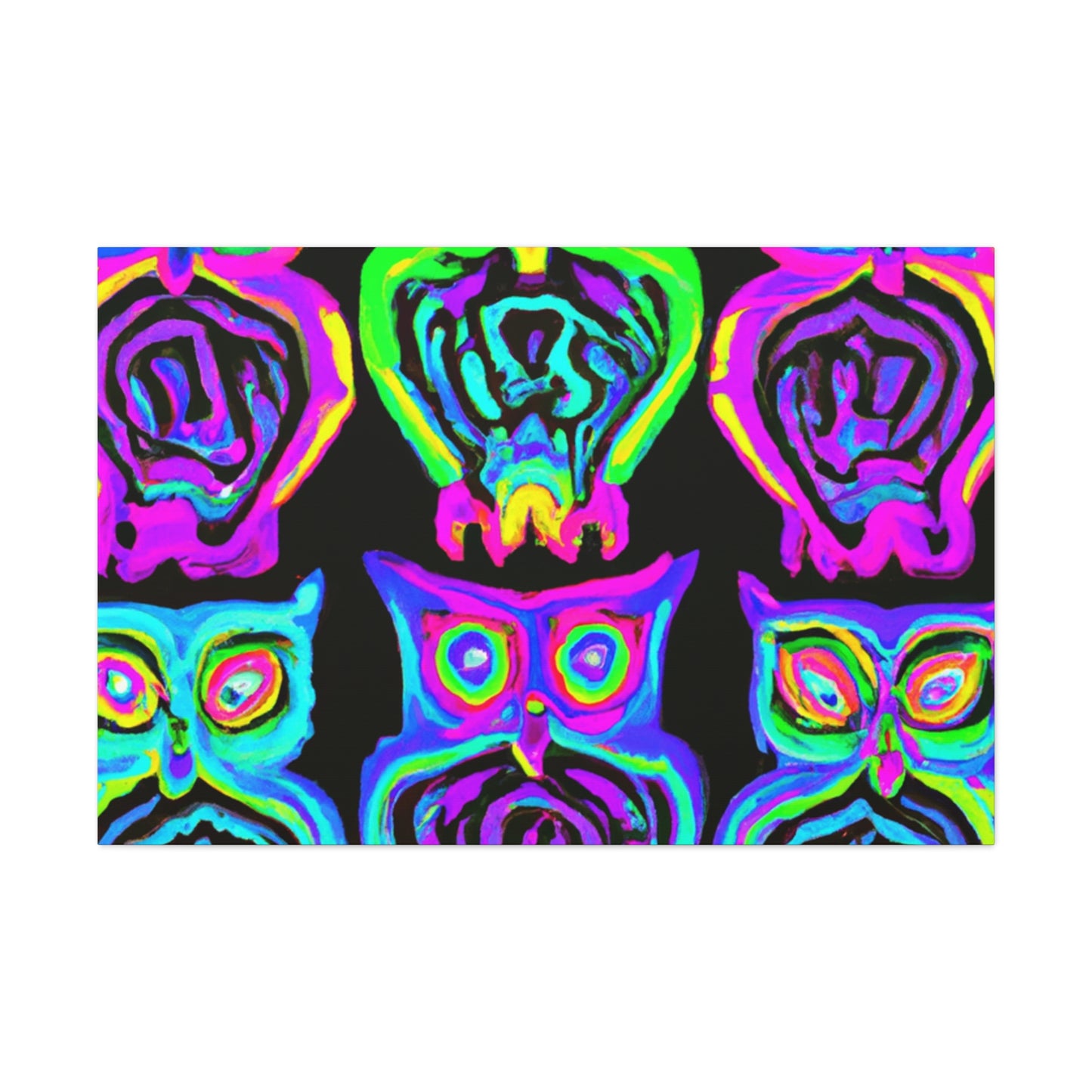 Neon Night Owls. NEON Owls Art Canvas