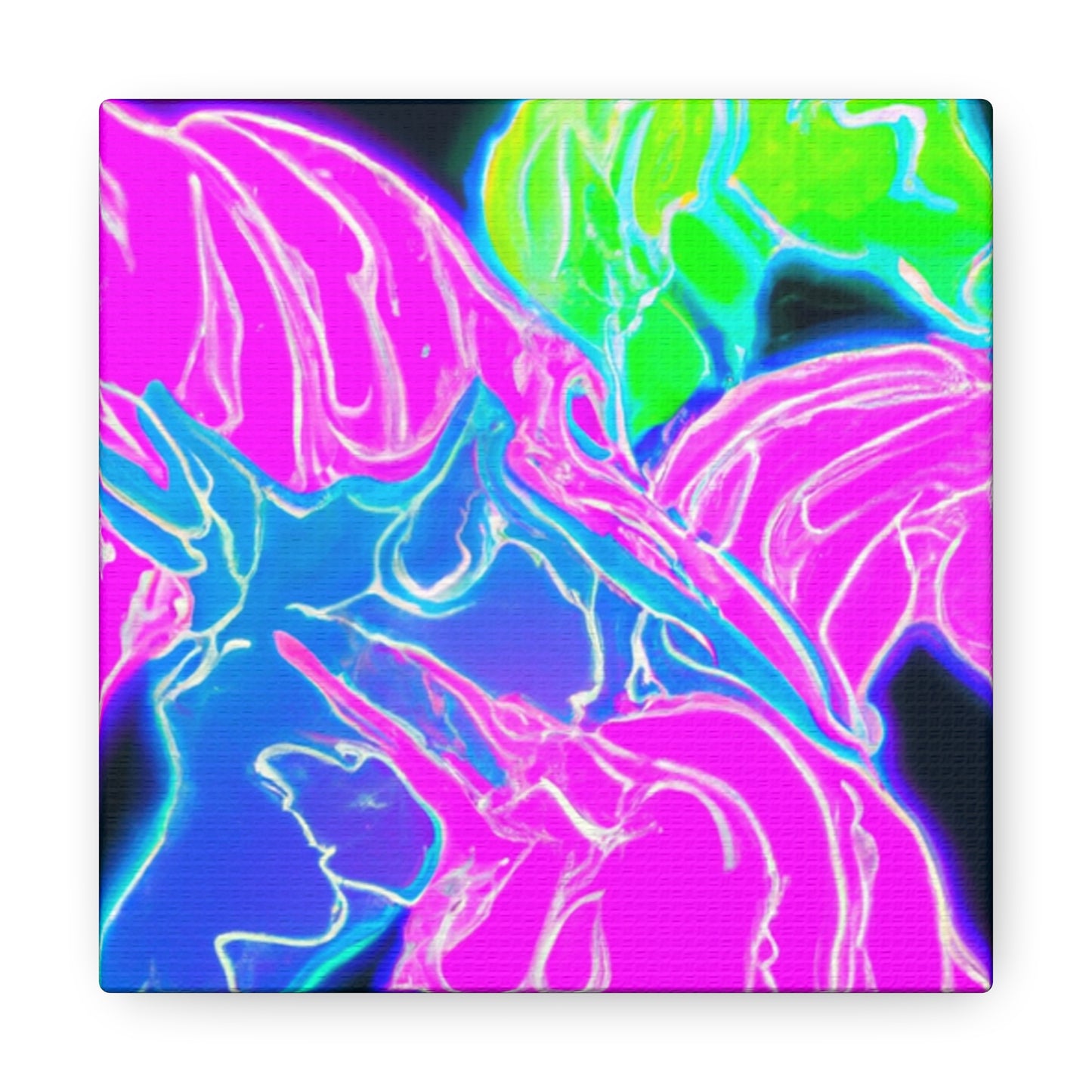Neon Flurry Unicorns. NEON Unicorns Art Canvas