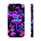"Neon Gloomsprite Dance" Neon Butterflies and Mushrooms Premium Art Magsafe Magnet Tough IPhone 13 14 15 Pro Plus Max and Mini in Matte and Glossy Phone cases