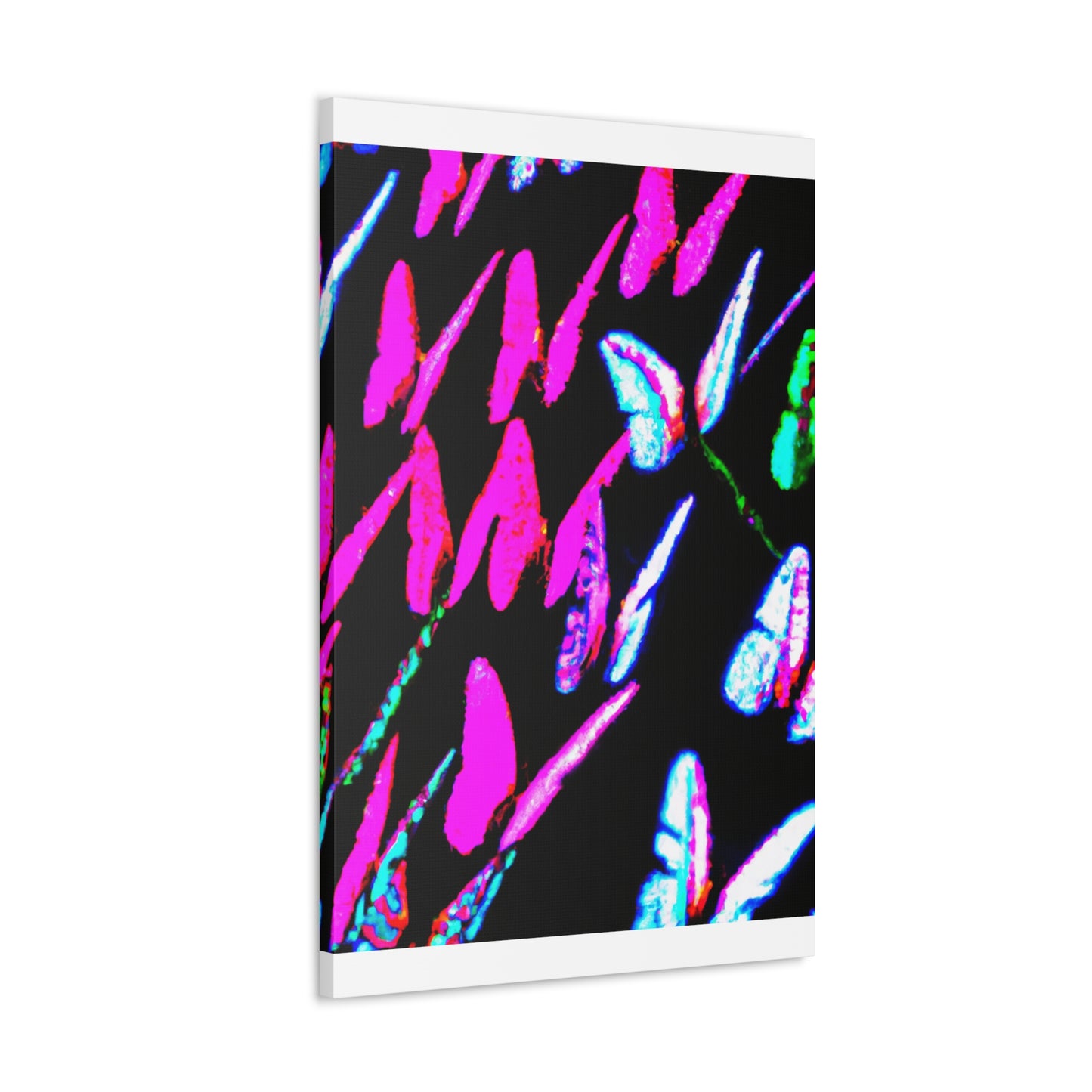 "Neon-Butterfly Prism" Neon Butterflies  Art Canvas