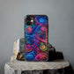 Vibrant Trippy Neon Infinity Ripples. Infinity Patterns Art Polycarbonate Phone Case Samsung Galaxy s21 s22 Google Pixel 6 Iphone 11 12 13 14 Pro Max Mini Plus