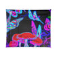 Vivid Neon Dreamscape. Butterflies & Mushrooms Comforter Blanket