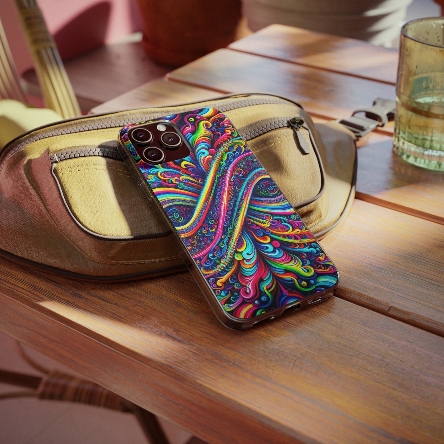 'Infinite Neon Illusion' Infinity Patterns Art Polycarbonate Phone Case