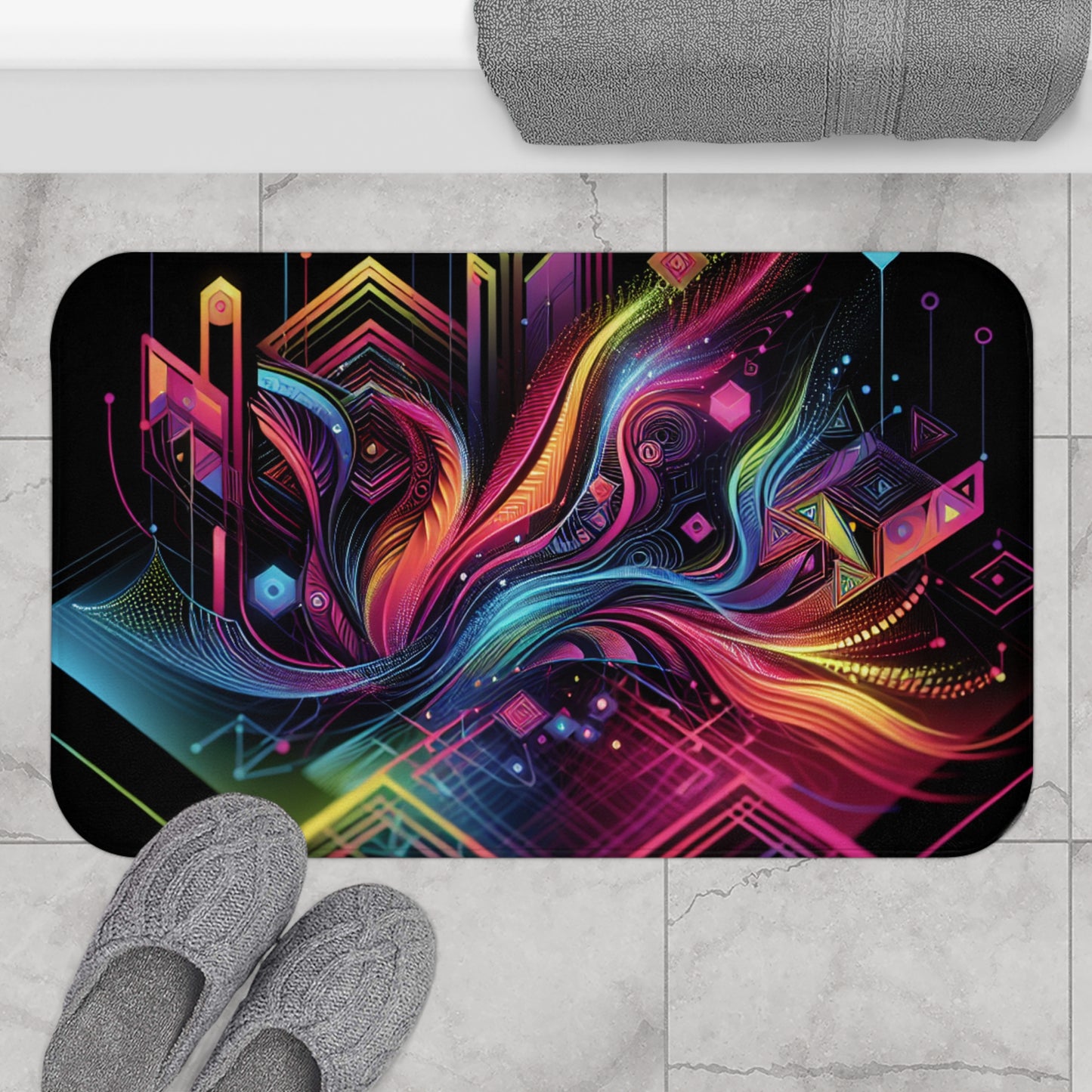 Felipe da Vinci - Trippy Infity Patterns Art Bath Mat