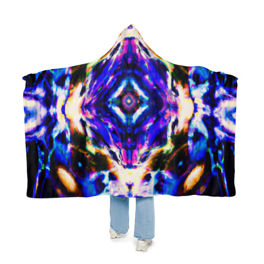 "Infinite Vibrance" - NEON Infinity Patterns Art Hooded Snuggle Blanket