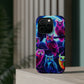 "Neon Splash of Owls" Neon Owls Premium Art Magsafe Magnet Tough IPhone 13 14 15 Pro Plus Max and Mini in Matte and Glossy Phone cases