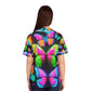'Fanciful Flutterings' Neon Butterflies Womans Jersey